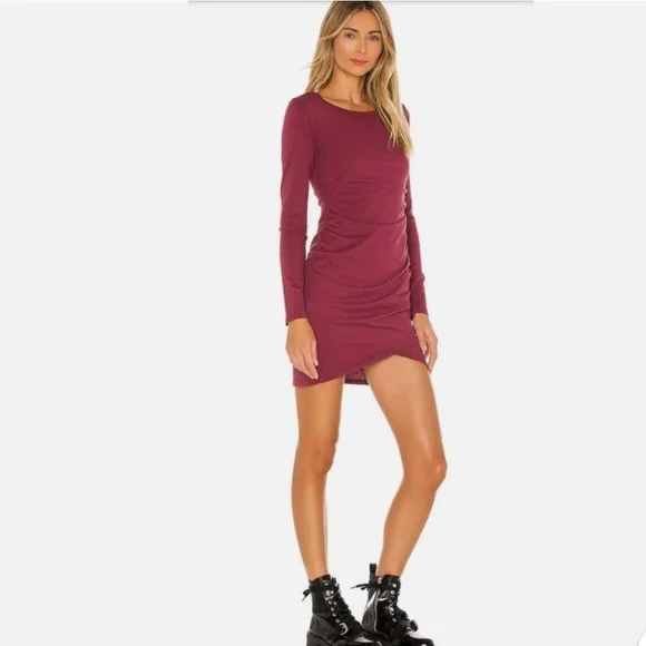 BOBI LA Women’s S supreme garnet red 100% cotton ls jersey mini dress in EUC - Picture 11 of 16